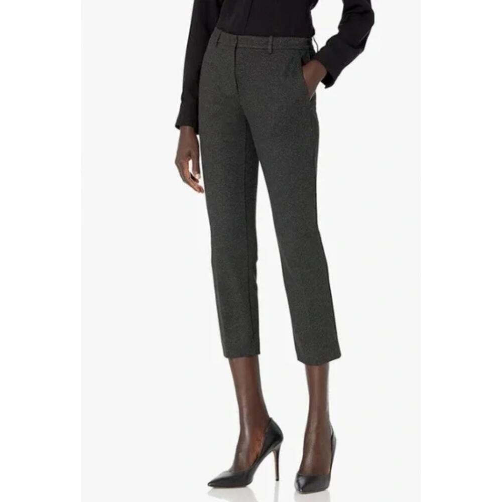 Theory Women's Gray Treeca Regent Knit Pants Ankle Cropped Trousers 0